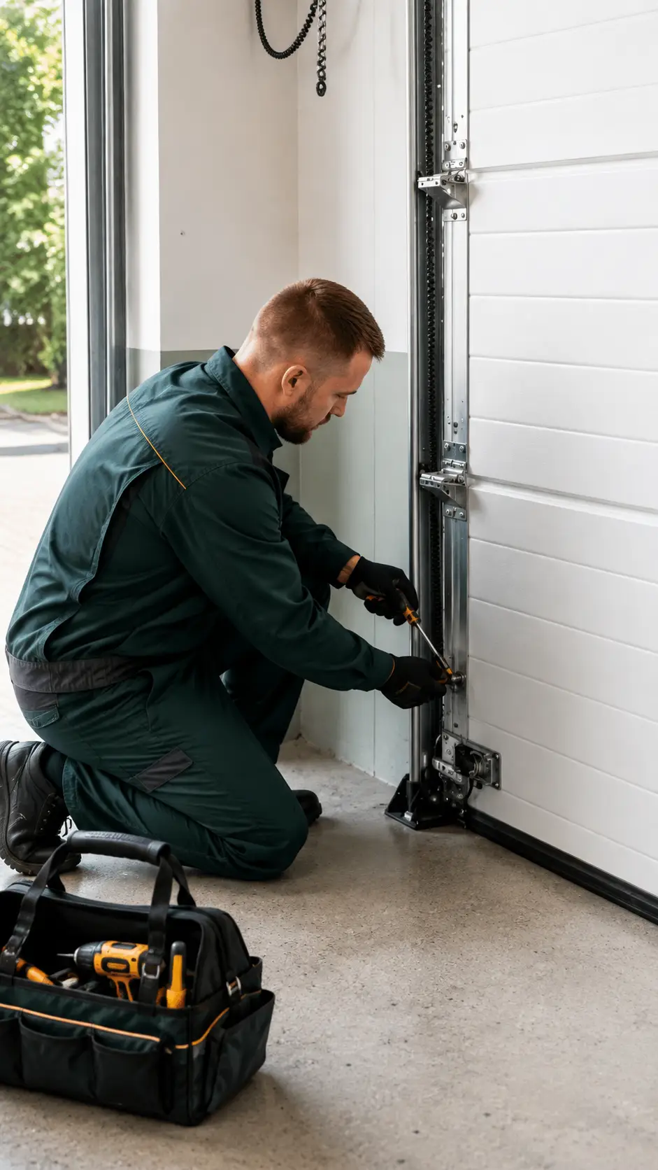 Residential garage door system evaluated for home access insulation security and daily use in Greenfield Indiana